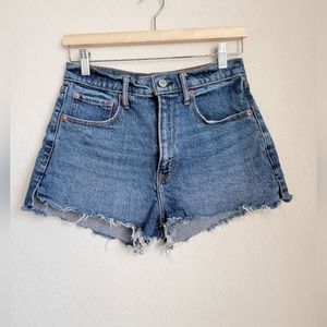 Abercrombie & Fitch The Mom Short High Rise Cutoff Denim Jean Shorts Sz 27